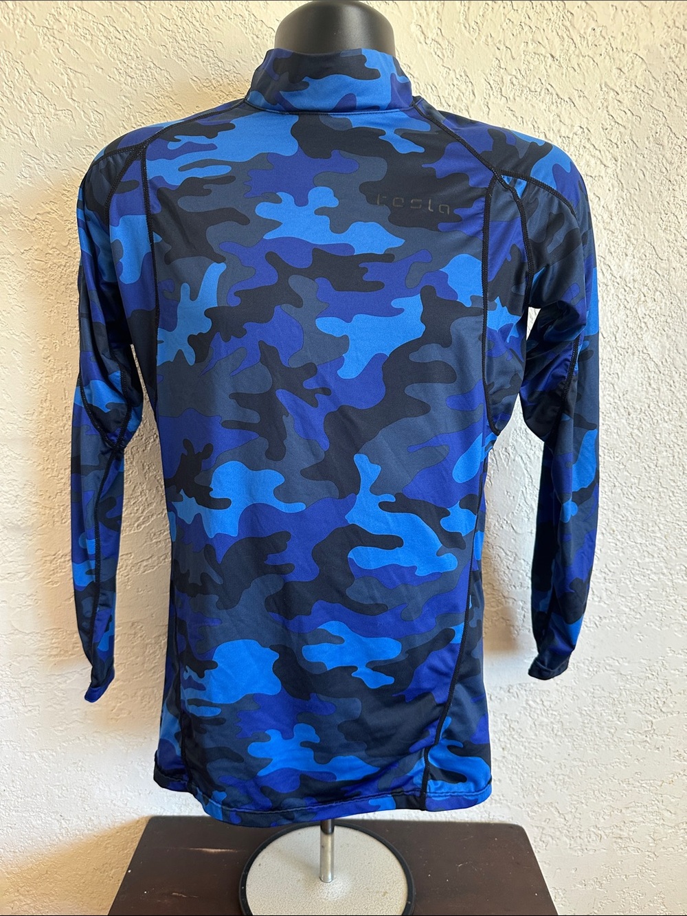 Tesla Gear Men's Blue Camo Athletic Long Sleeve Performance T-Shirt Size XL